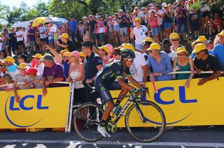 Nairo Quintana (Movistar) riding to 23rd place in Rodez