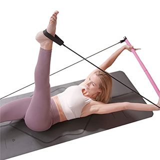 Smug Active Pilates Bar Kit | Resistance Band Bar Men & Women | Full Body Workout Exercise Bar | Portable & Lightweight Resistance Exercise Stick for Gym & Home | Tone Abs, Upper Body, Legs & Butt