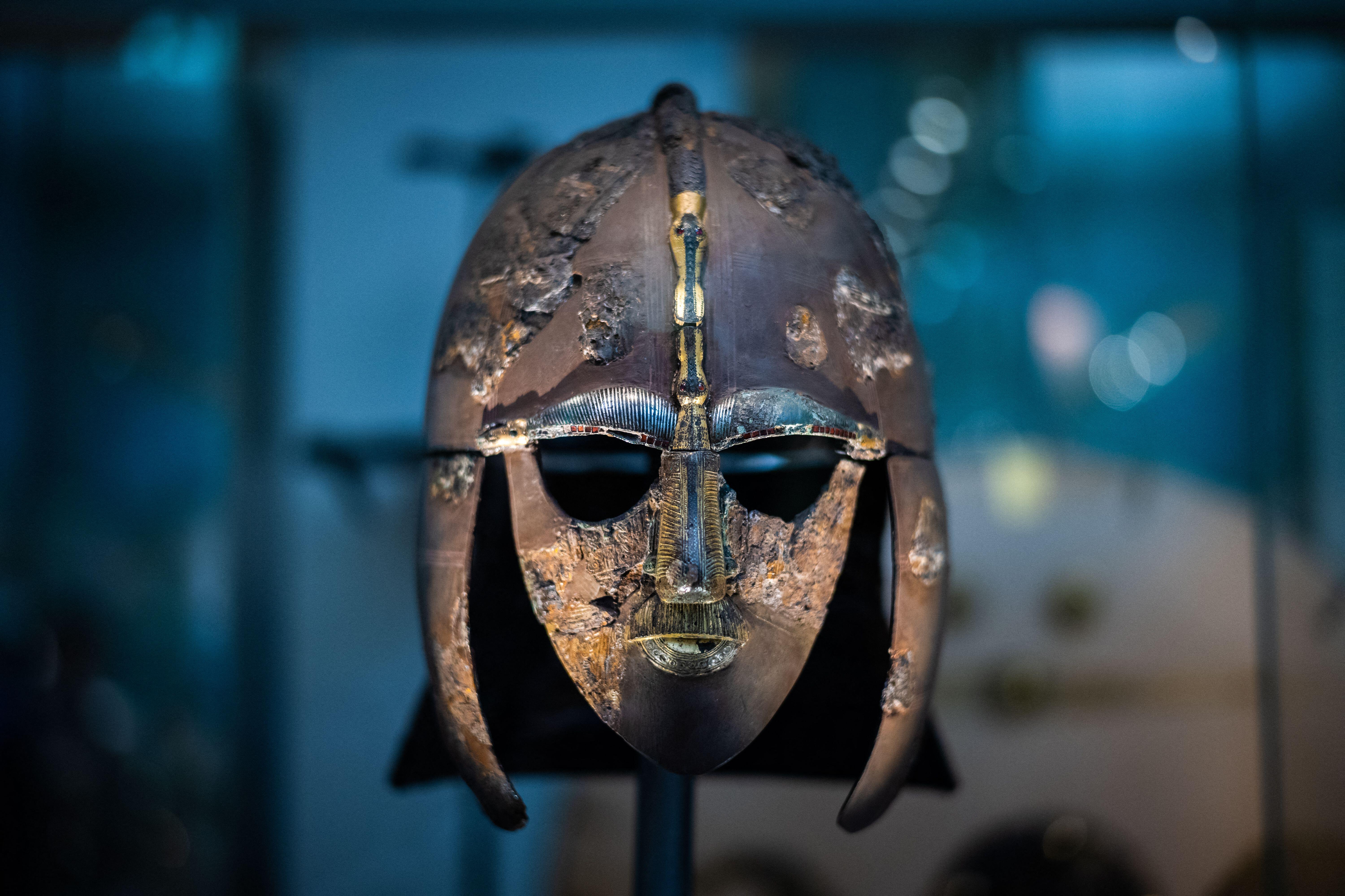 The Sutton Hoo helmet in the British Museum.