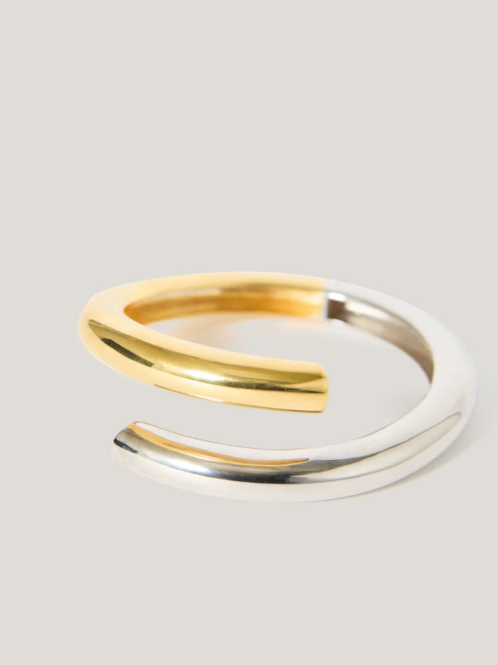 Jigsaw Mixed Metal Wrap Bangle 