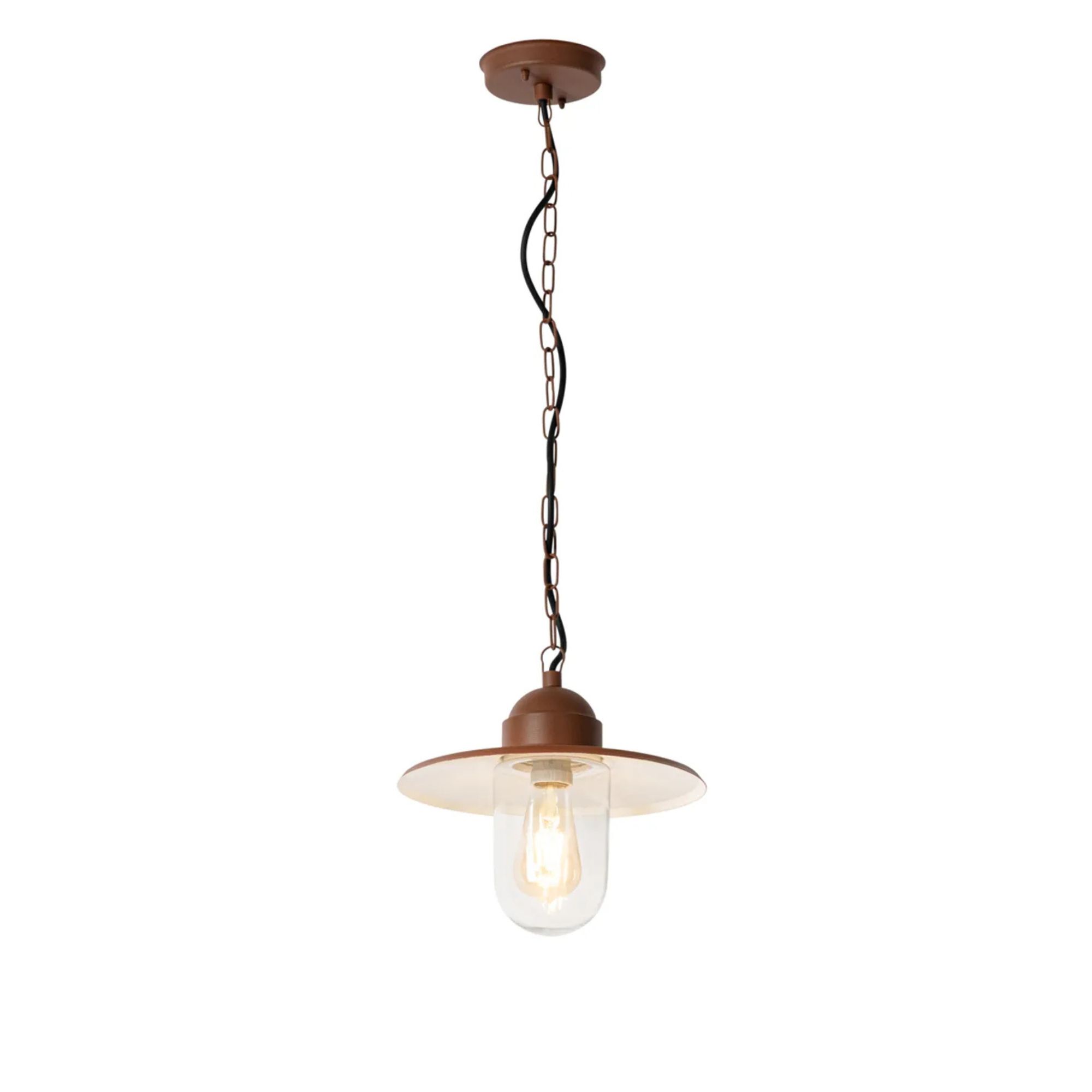 Modern Outdoor Pendant Light Rust Brown