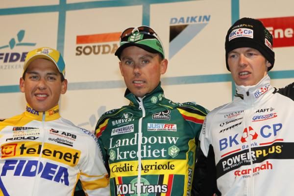 Scheldecross podium (l-r): Tom Meeusen, Sven Nys and Dieter Vanthourenhout