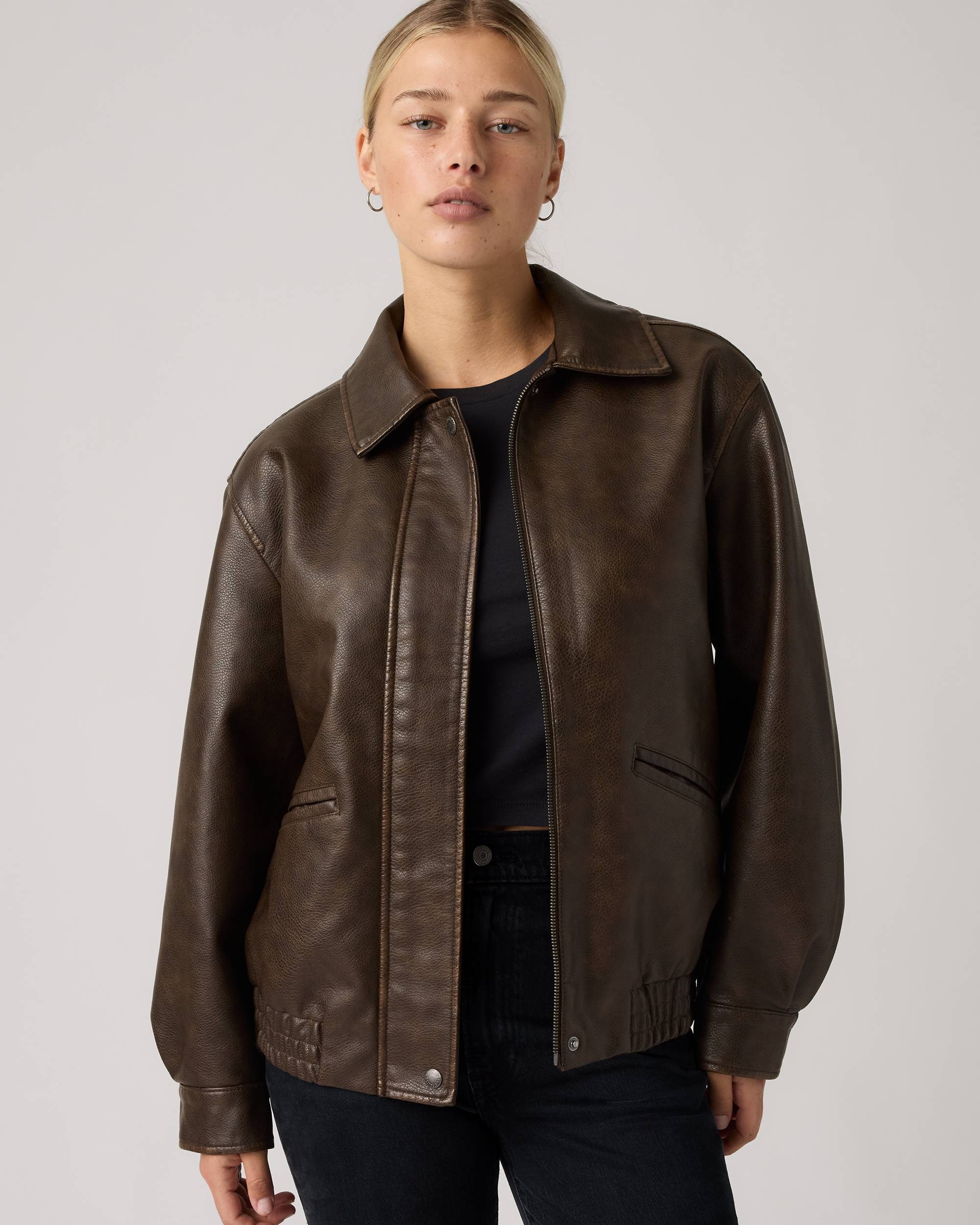 Levi's, Faux Leather Relaxed Fit Bomber