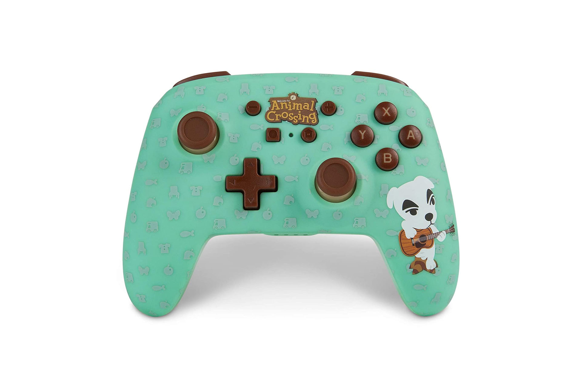 A product shot of the PowerA Nintendo Switch Animal Crossing controller