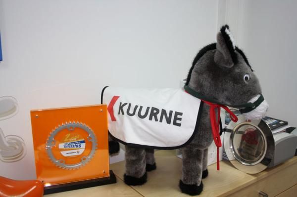 CJ Sutton's donkey from his Kuurne-Brussels-Kuurne win earlier in the season