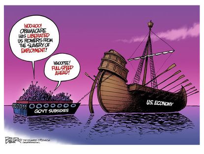 Obama cartoon Obamacare economy