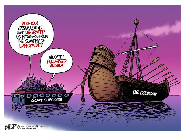 Obama cartoon Obamacare economy
