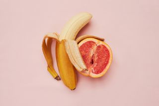 Accidental threesome: A banana and a grapefruit