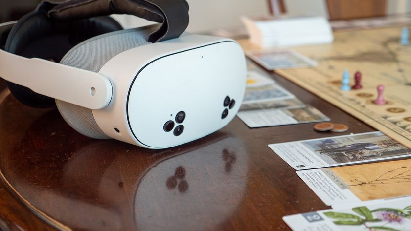 A Meta Quest 3s on the table with the board game Botany