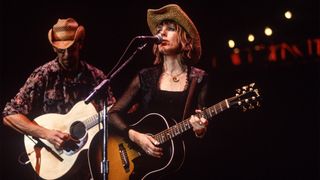 Lucinda Williams performs during Neil Young's Annual Bridge School benefit at Shoreline Amphitheatre on October 31, 1999 in Mountain View, California.