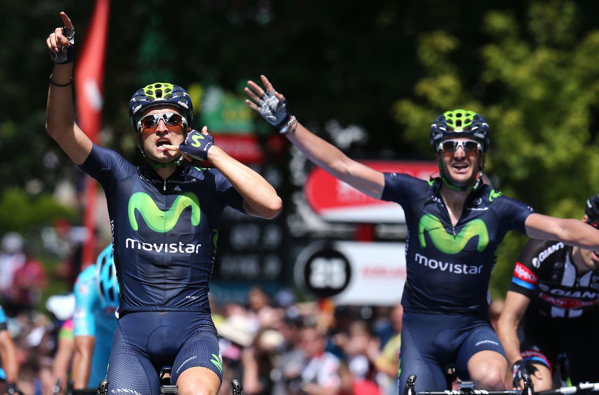 An appropriate victory celebration from JJ Lobato considering Movistar is a Spanish mobile phone operator