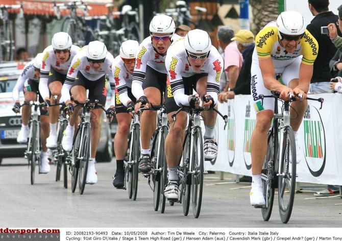 Adam Hansen and Team High Road at the 2008 Giro