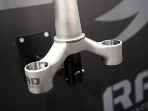 The new Fox Racing Shox Float Ti fork uses a hollow cast titanium crown.