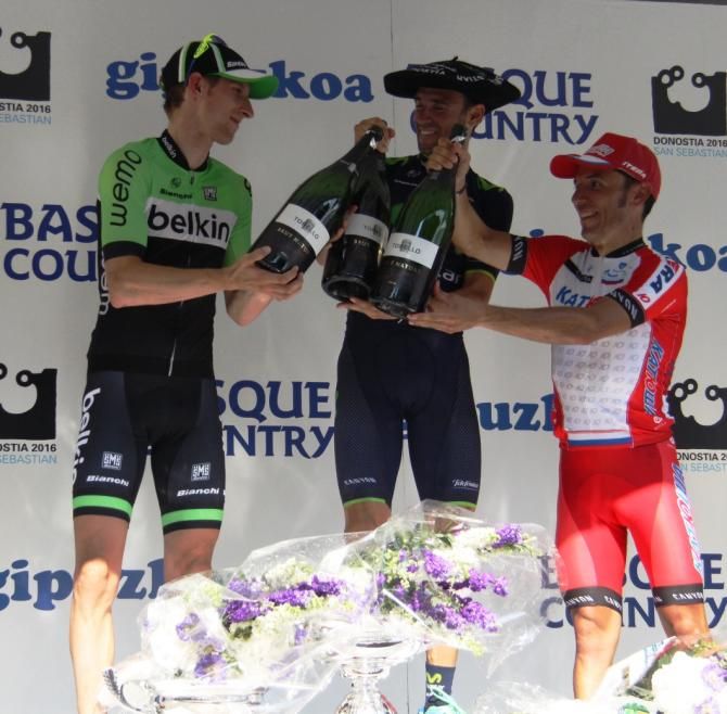 Bauke Mollema, Alejandro Valverde and Joaquim Rodriguez on the podium