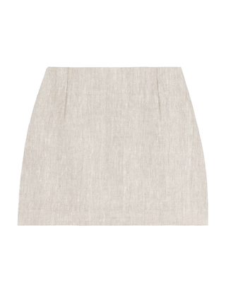 Vera Mini Skirt in Sand Linen