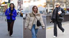 a composite of street style influencers wearing the best north face jackets