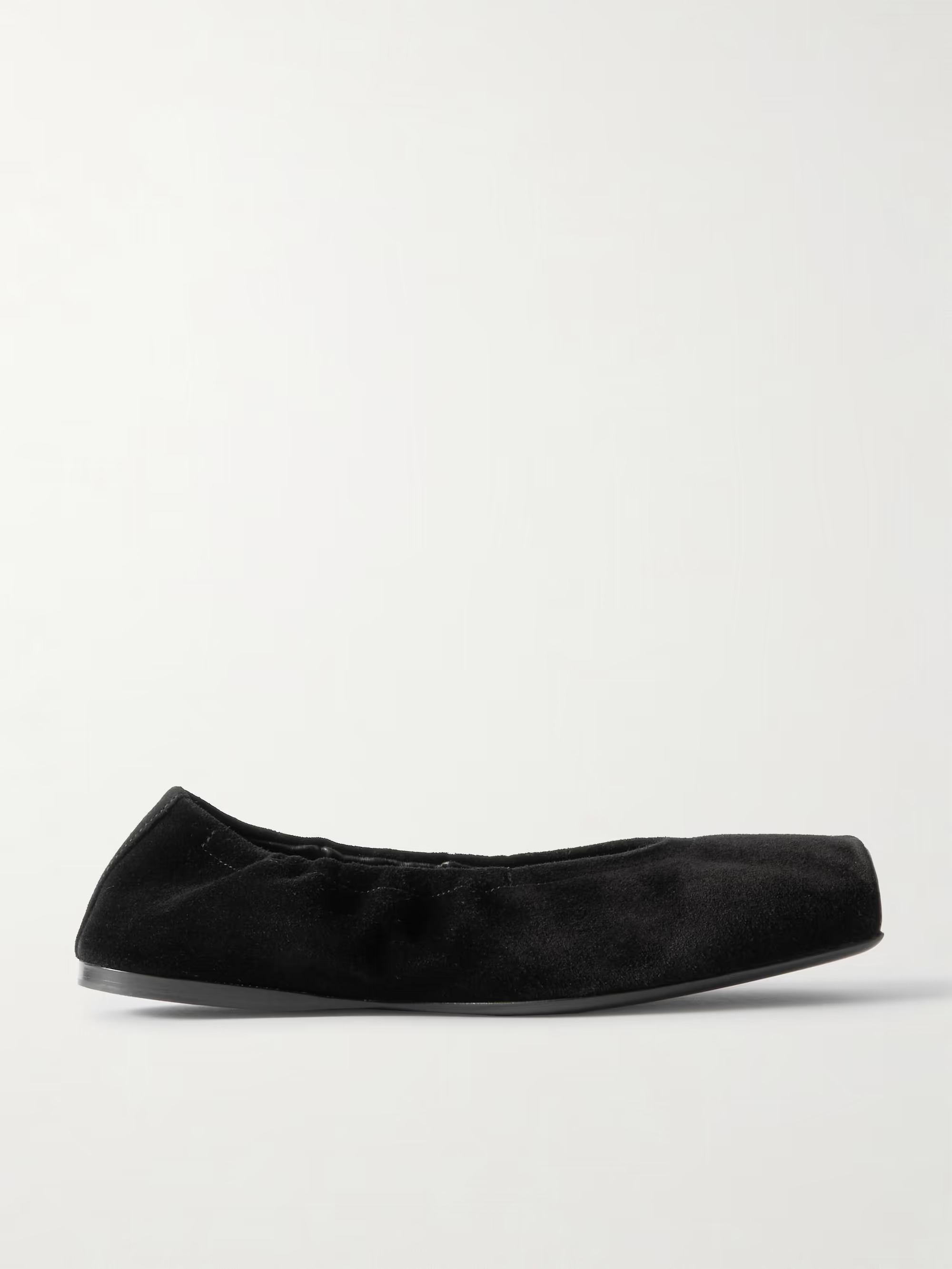 net-a-porter, Leather-Trimmed Suede Ballet Flats