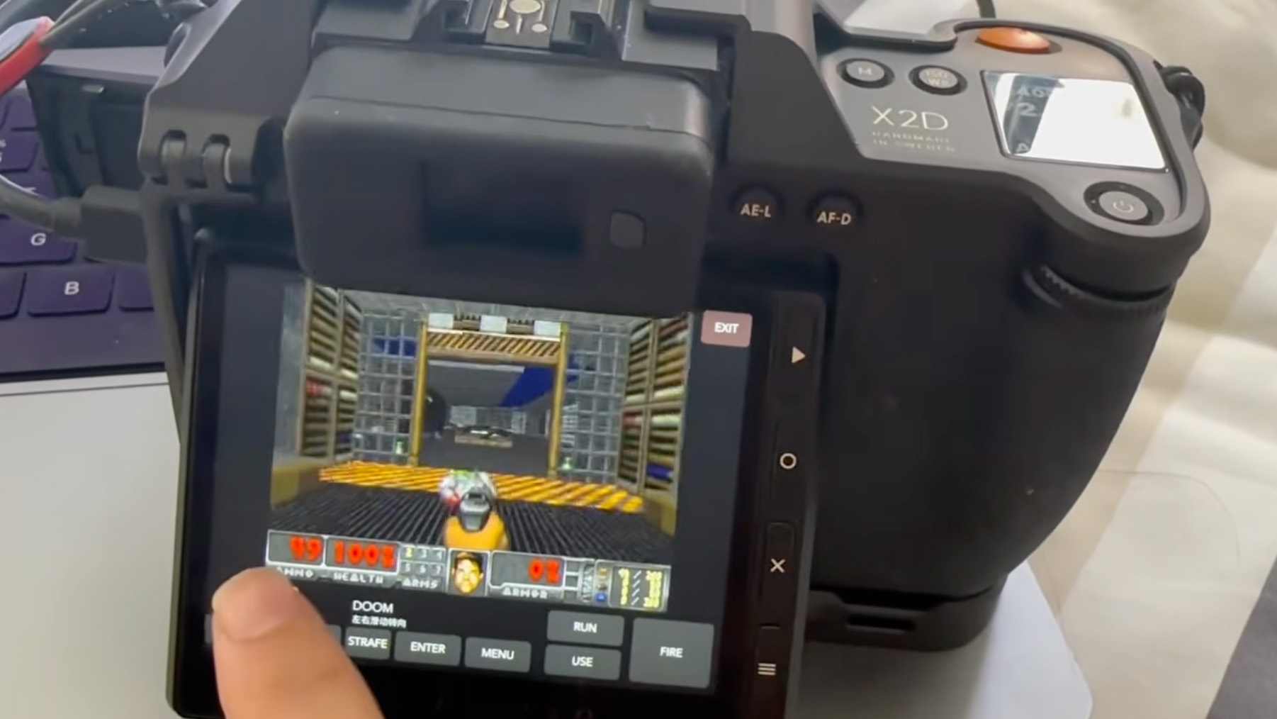 Doom running on a Hasselblad X2D 100C