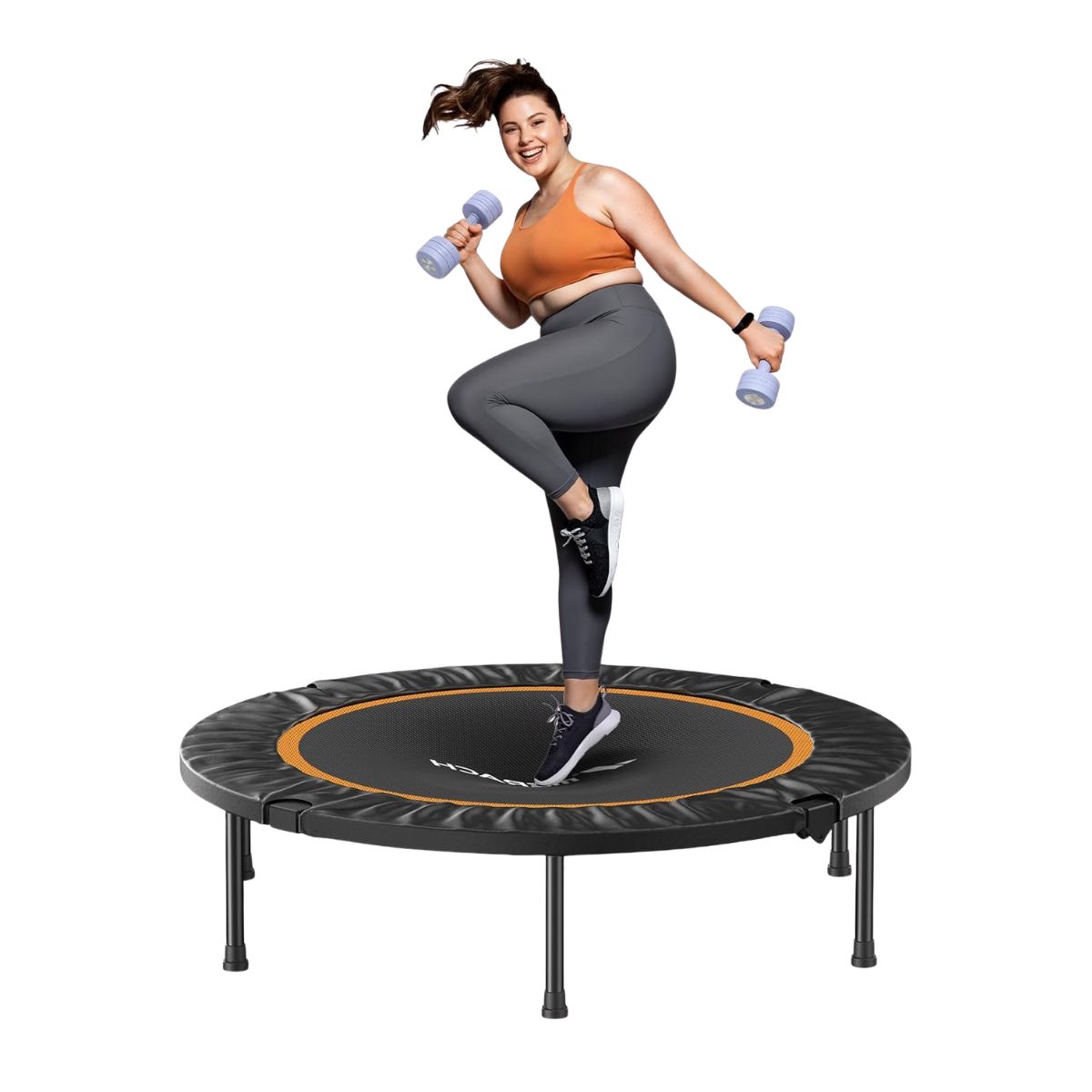 MERACH Mini Trampoline Fitness Adults - 40''/48'' Foldable Trampolines Max Load 330lb, Indoor Trampoline for Exercise Training Quiet