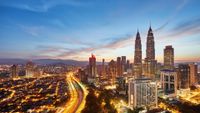 downtown Kuala Lumpur featuring the Petronas Towers