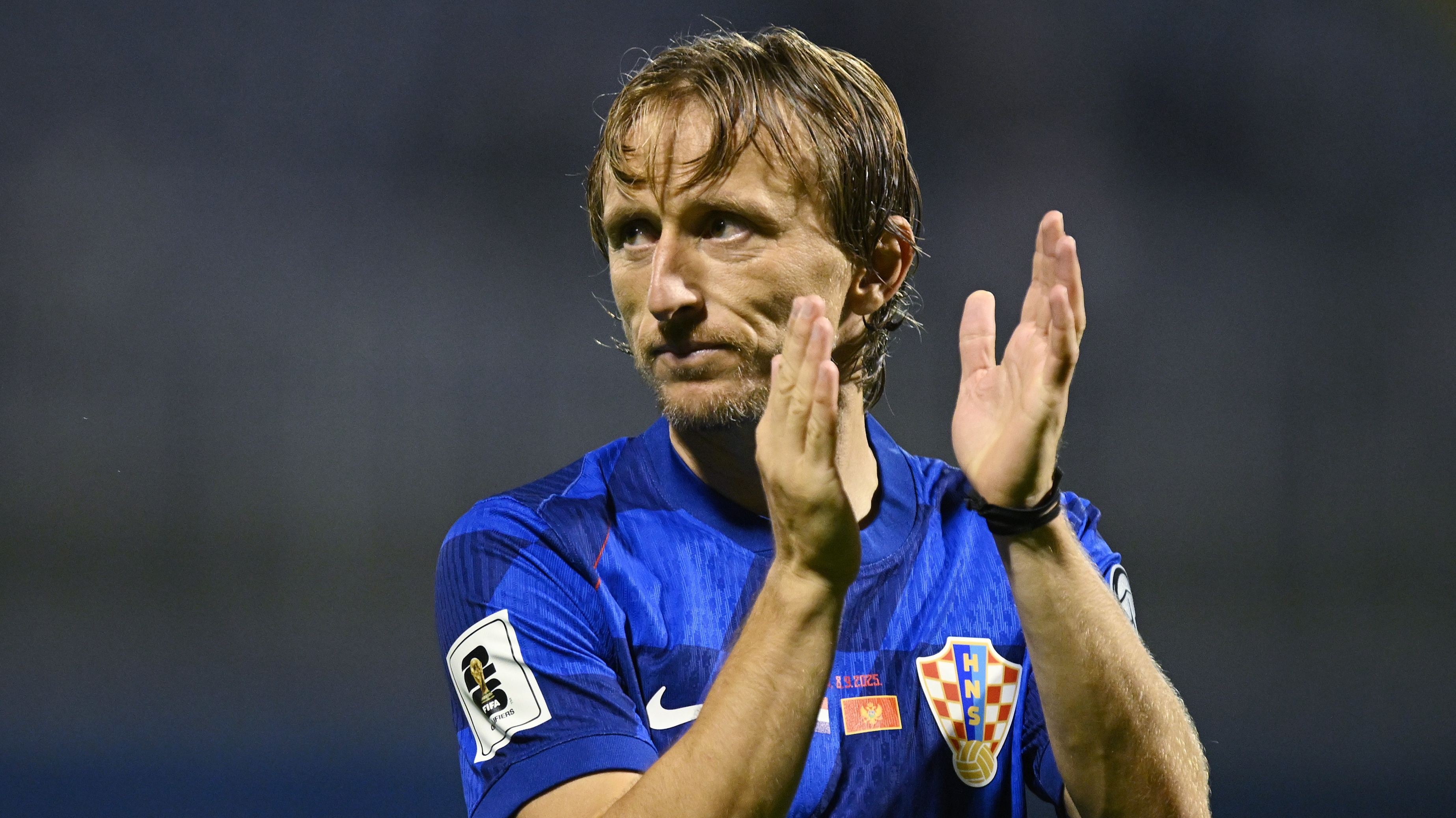 Luka Modric of Croatia applauds the fans after the team's victory in the FIFA World Cup 2026 qualifier match between Croatia and Montenegro at Stadion Maksimir on September 08, 2025 in Zagreb, Croatia.