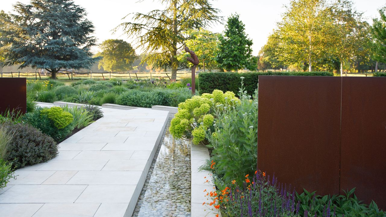 corten steel screens as garden screening ideas