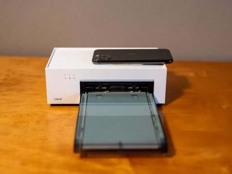 Liene Printer On Desk With Iphone