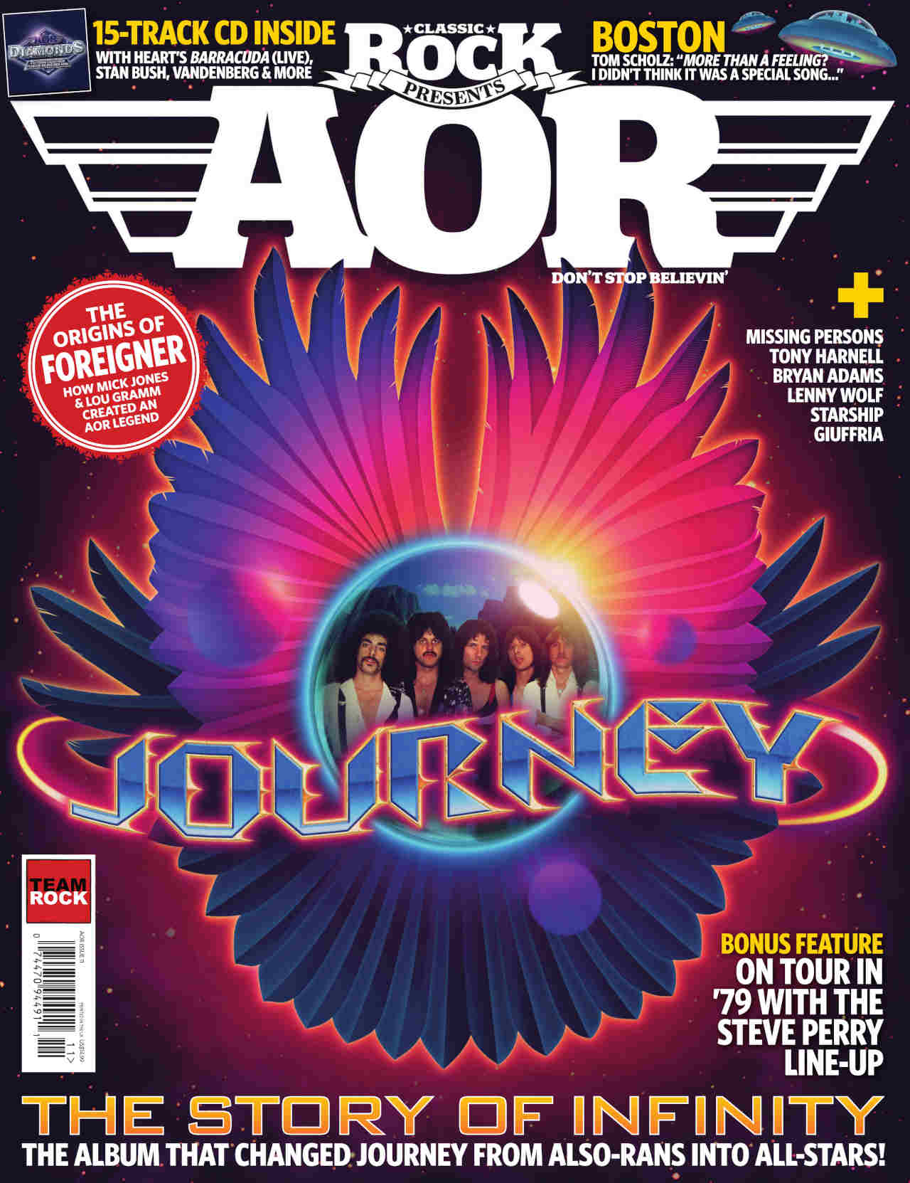 The cover of Classic Rock Presents AOR magazine issue 11 featuring Journey