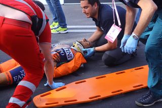 Daniele Colli suffered a horrible looking arm injury