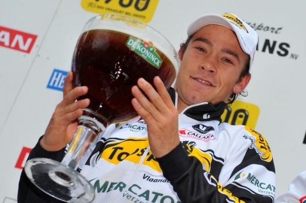 Michael Van Staeyen (Topsport Vlaanderen - Mercator) looks happy with his beer
