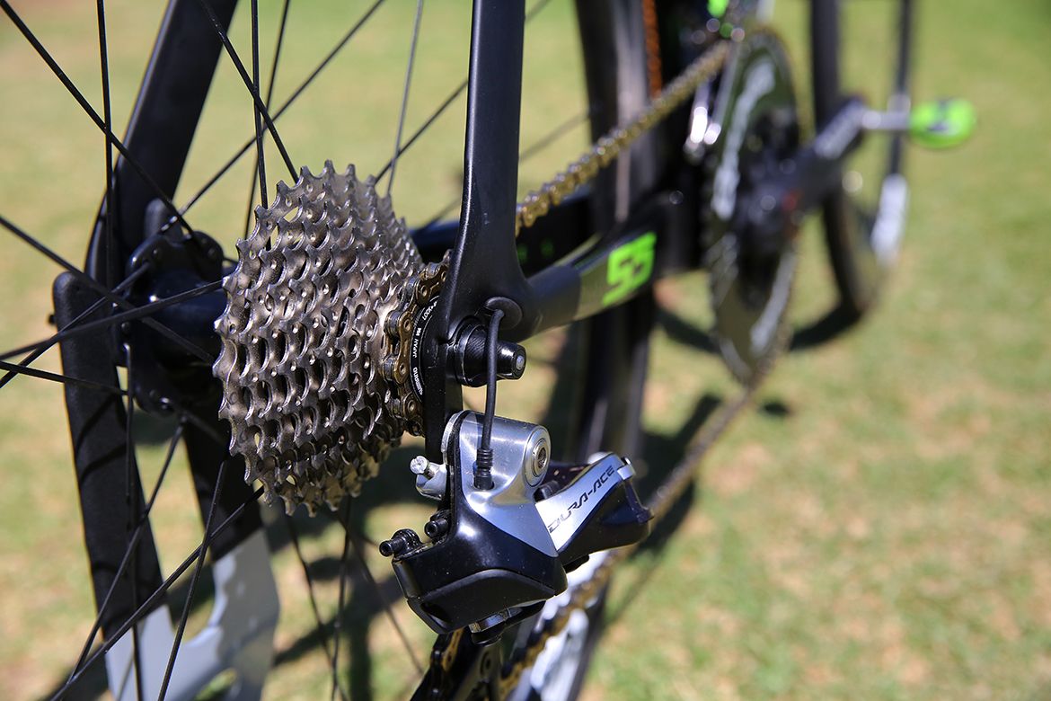 A look from behind at the Cervelo S5