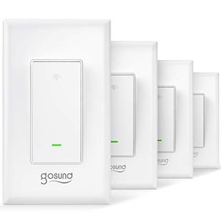 Gosund Smart Light Switch, In-wall Wifi Smart Switch that Works with Alexa and Google Home, No Hub Required, Neutral Wire Needed, Single-Pole 15A, ETL and FCC Listed,4 Pack White
