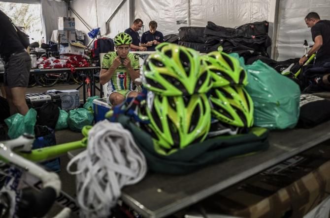 Peter Sagan prepares for the day's training