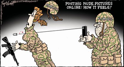 Editorial Cartoon U.S. Marine nude photo leak hurts women troops