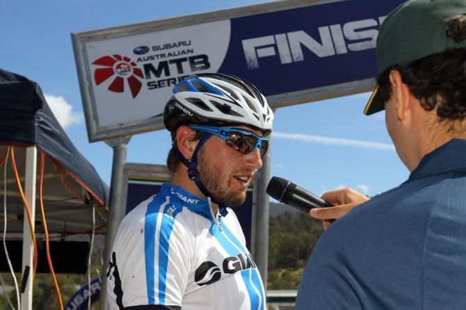 Paul van der Ploeg talks to reporters after winning.