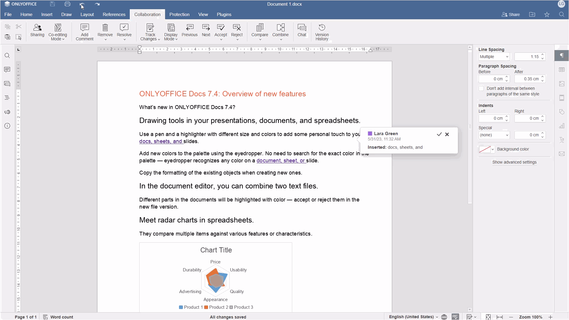ONLYOFFICE 7.4