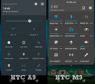 HTC quick settings