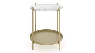 Nathan James Alexis Faux Marble Round End Side Table