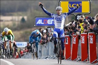 Belgian Gert Steegmans, 27, gets an early win in the Paris-Nice (stage one).