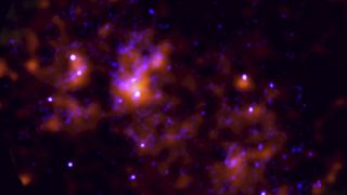 purple clouds of gas in space