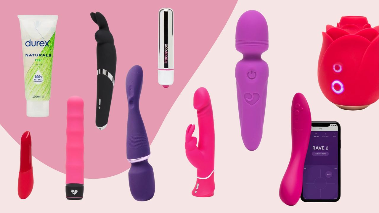 A selection of Lovehoney sex toys and accessories available in the sale, including bullets, wands, lubes, and rabbits