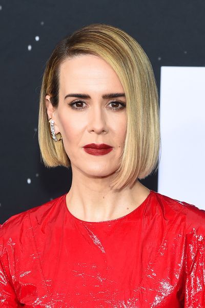 new york, ny january 15 sarah paulson attends the glass new york premiere at sva theater on january 15, 2019 in new york city photo by jamie mccarthygetty images