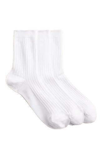 Ribbed Cotton Bootie Socks Three-Pack