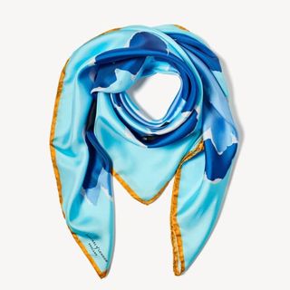 aspinal blue silk scarf