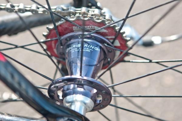 United HealthCare is rolling on Chris King's new road-specific R45 hubs with lower-drag seals and a quieter-running driver mechanism.
