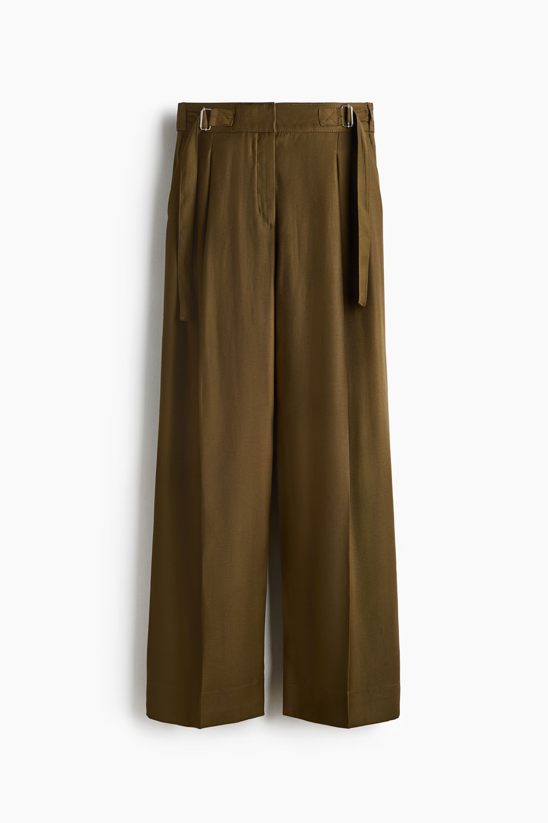 H&amp;amp;M , Wide-Leg Pants With Belt Detail - Black