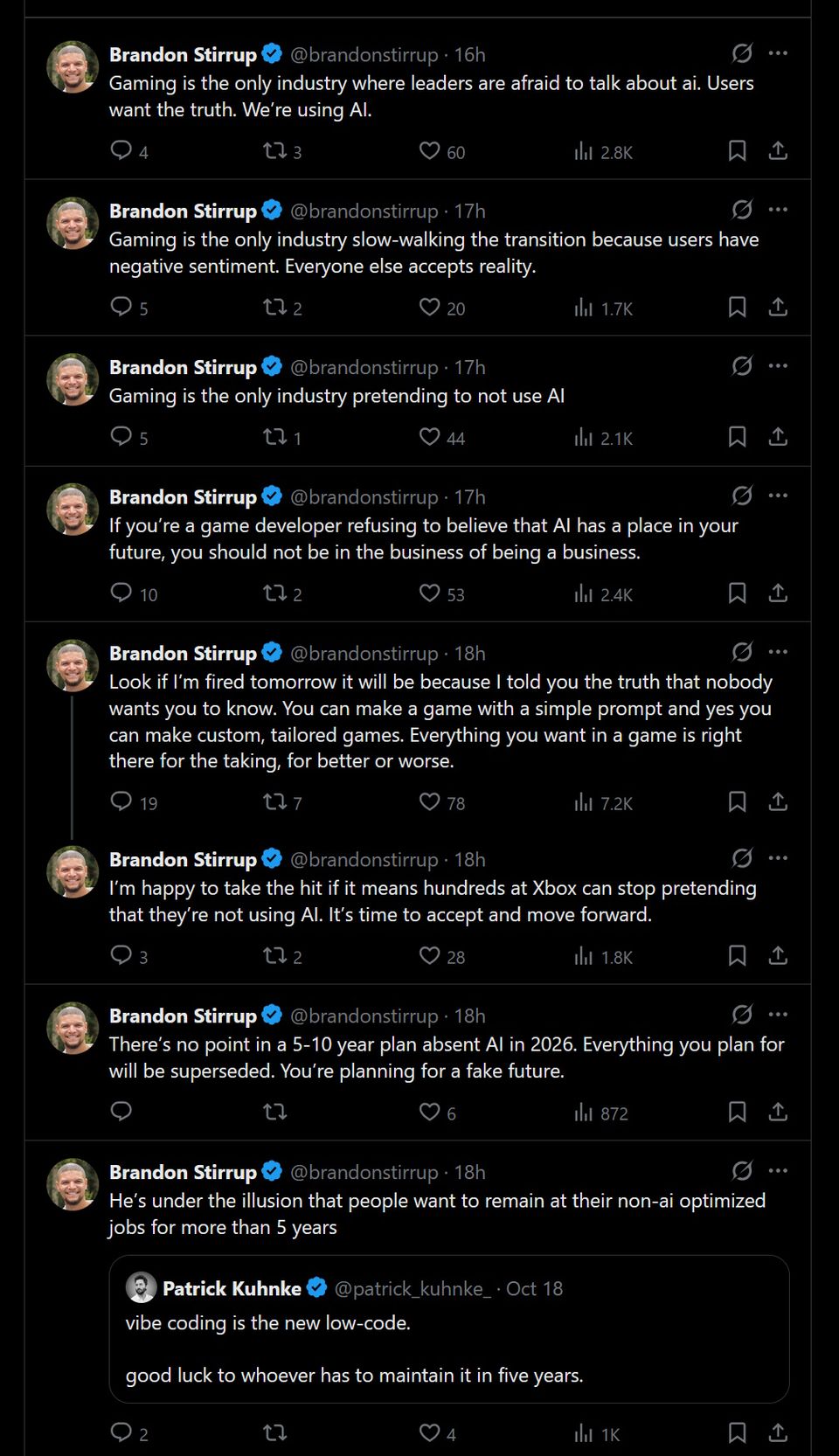 Xbox biz guy deletes his X account less than 24 hours after saying game devs who don't embrace AI 'should not be in the business of being a business'