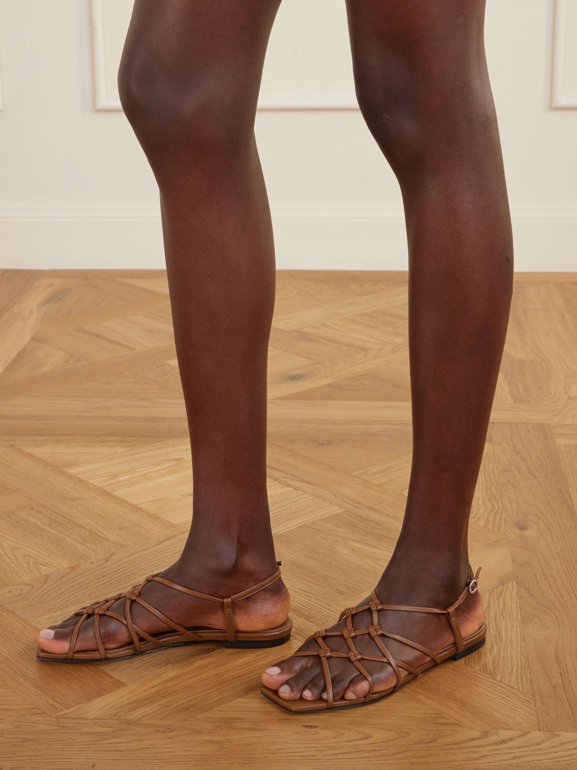 Anisa Leather Flat Sandals