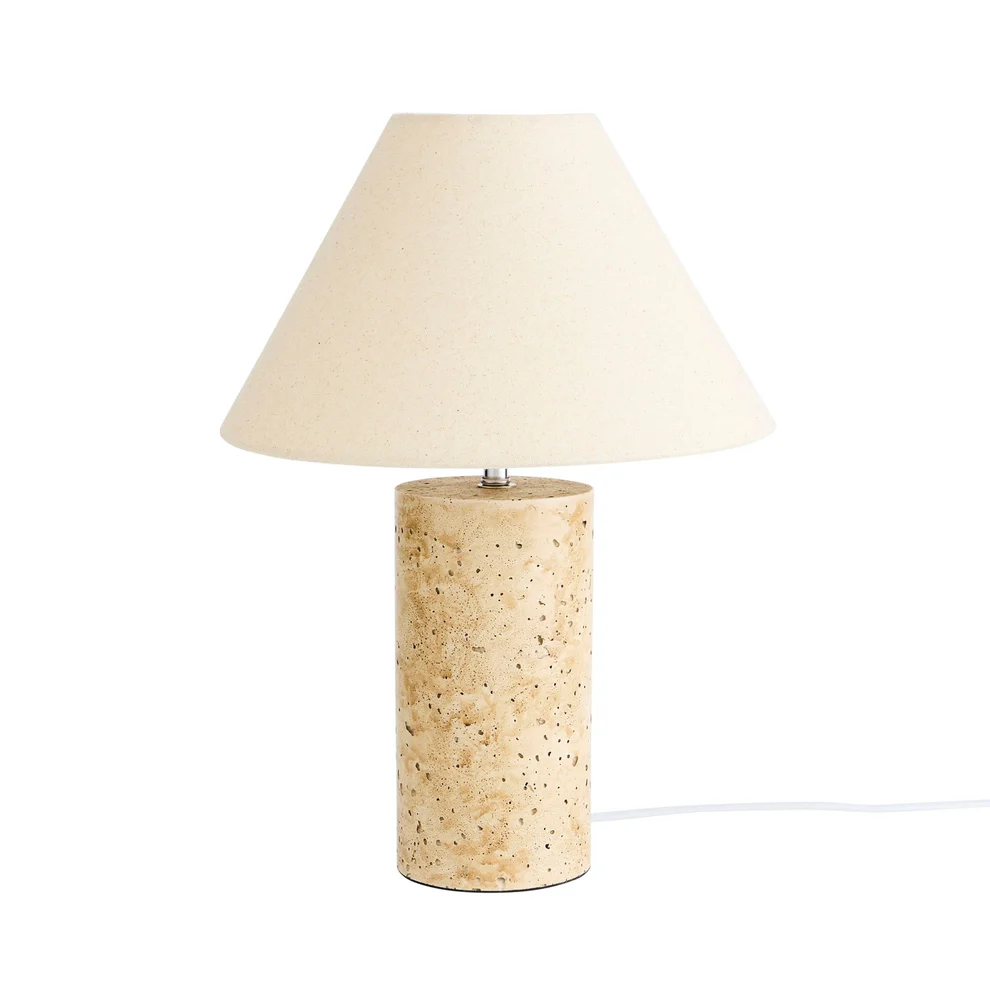 DUSK, Ivy Marble Effect Table Lamp - Cream