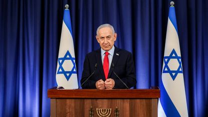 Netanyahu at a press conference